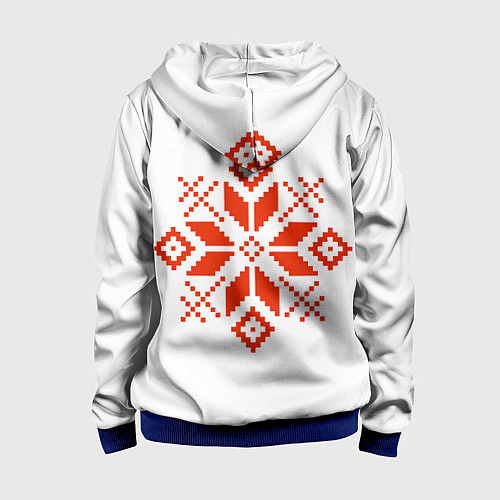 Детская толстовка на молнии Удмуртский узор / 3D-Синий – фото 2