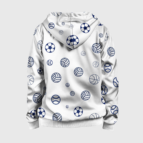 Детская толстовка на молнии Balls / 3D-Белый – фото 2