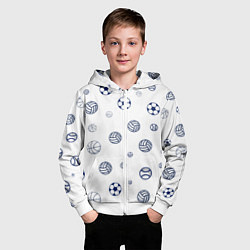 Толстовка на молнии детская Balls, цвет: 3D-белый — фото 2