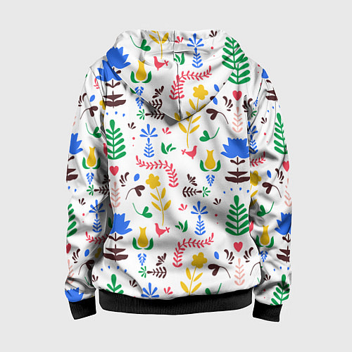 Детская толстовка на молнии Царство цветов / 3D-Черный – фото 2