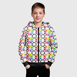Толстовка на молнии детская Радужный узор, цвет: 3D-черный — фото 2