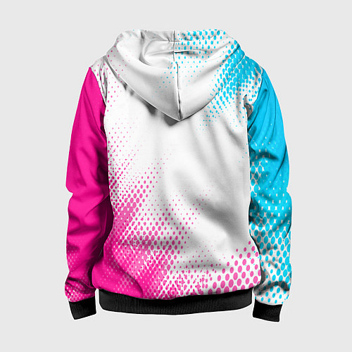 Детская толстовка на молнии Chery neon gradient style: надпись, символ / 3D-Черный – фото 2