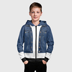 Толстовка на молнии детская Джинсовая куртка, цвет: 3D-черный — фото 2
