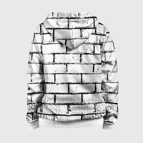 Детская толстовка на молнии White wall / 3D-Белый – фото 2