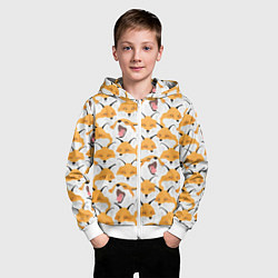 Толстовка на молнии детская Хитрые лисы, цвет: 3D-белый — фото 2