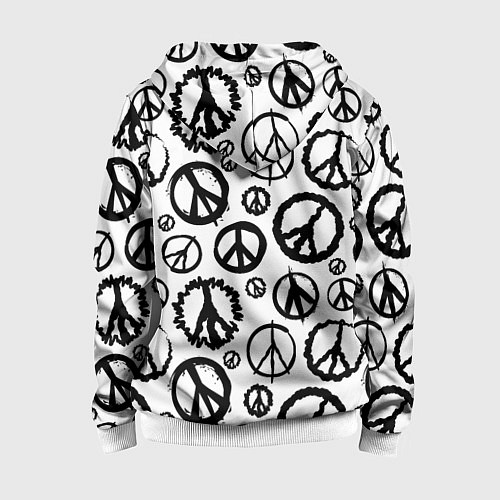 Детская толстовка на молнии Many peace logo / 3D-Белый – фото 2