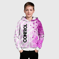 Толстовка на молнии детская Control pro gaming: по-вертикали, цвет: 3D-белый — фото 2