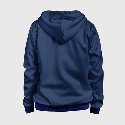 Детская толстовка на молнии Труба в разноцветных полосах Jazz music / 3D-Синий – фото 2