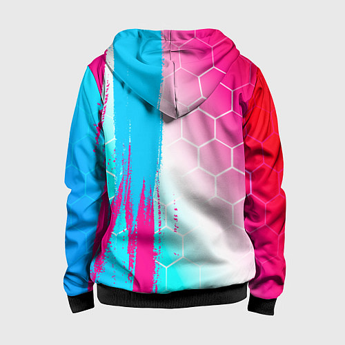 Детская толстовка на молнии Exeed neon gradient style: по-вертикали / 3D-Черный – фото 2