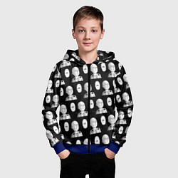 Толстовка на молнии детская Saitama - ok pattern, цвет: 3D-синий — фото 2