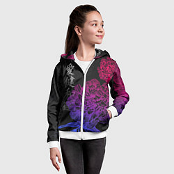 Толстовка на молнии детская Neon flowers - japanese art, цвет: 3D-белый — фото 2