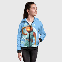 Толстовка на молнии детская Карасьь из Фортнайт, цвет: 3D-черный — фото 2