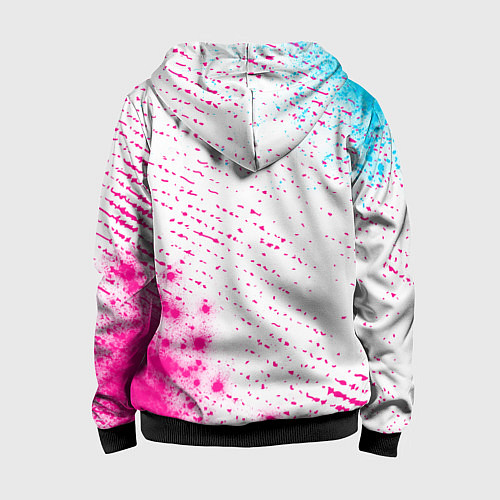 Детская толстовка на молнии Evangelion neon gradient style: надпись, символ / 3D-Черный – фото 2