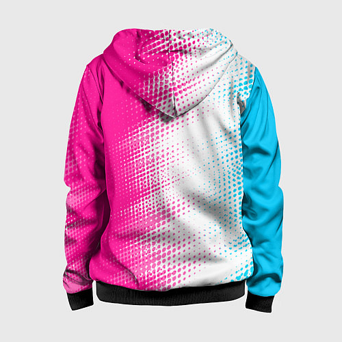 Детская толстовка на молнии Porsche neon gradient style: по-вертикали / 3D-Черный – фото 2