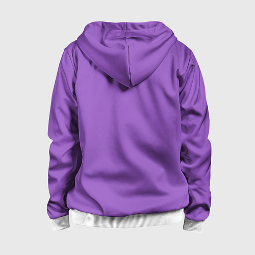 Детская толстовка на молнии Глупое лицо монстра / 3D-Белый – фото 2