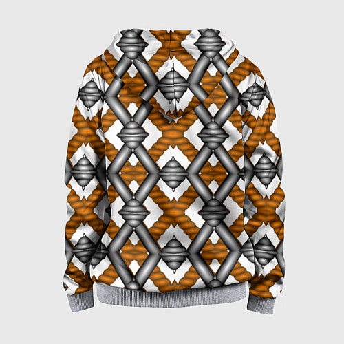 Детская толстовка на молнии Абстрактные решетки / 3D-Меланж – фото 2