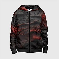 Детская толстовка на молнии Black red texture