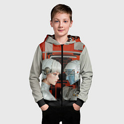 Толстовка на молнии детская Футуристические андроиды, цвет: 3D-черный — фото 2