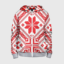 Толстовка на молнии детская Национальный, цвет: 3D-меланж