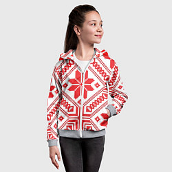 Толстовка на молнии детская Национальный, цвет: 3D-меланж — фото 2