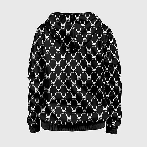 Детская толстовка на молнии BAP white pattern / 3D-Черный – фото 2