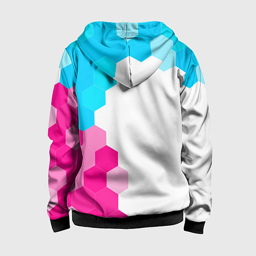 Детская толстовка на молнии Among Us neon gradient style: по-вертикали / 3D-Черный – фото 2