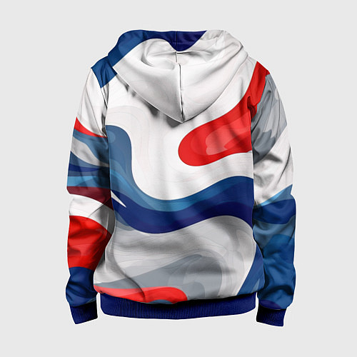 Детская толстовка на молнии Герб России триколор / 3D-Синий – фото 2