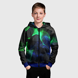 Толстовка на молнии детская Неоновая лава из плит, цвет: 3D-синий — фото 2
