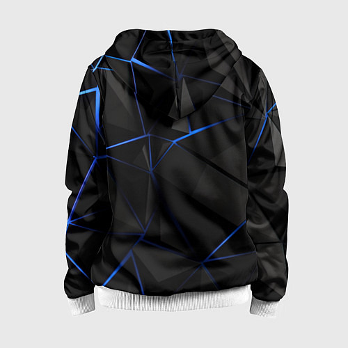 Детская толстовка на молнии Black blue style / 3D-Белый – фото 2
