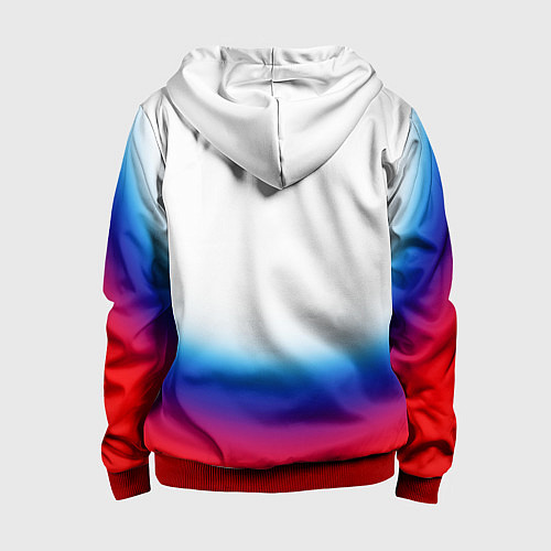 Детская толстовка на молнии Флаг России градиент / 3D-Красный – фото 2