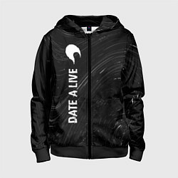 Толстовка на молнии детская Date A Live glitch на темном фоне: по-вертикали, цвет: 3D-черный