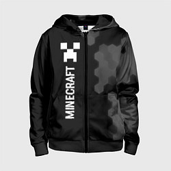 Детская толстовка на молнии Minecraft glitch на темном фоне: по-вертикали