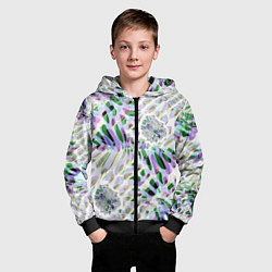 Толстовка на молнии детская Floral abstract, цвет: 3D-черный — фото 2