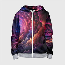 Толстовка на молнии детская Звездная космическая спираль, цвет: 3D-меланж