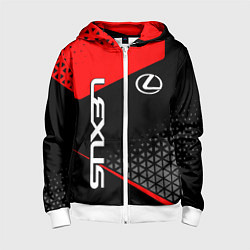 Толстовка на молнии детская Lexus - red sportwear, цвет: 3D-белый