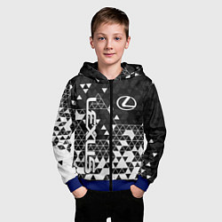 Толстовка на молнии детская Лексус - распад, цвет: 3D-синий — фото 2