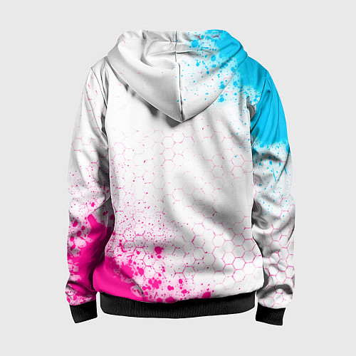 Детская толстовка на молнии Sally Face neon gradient style: надпись, символ / 3D-Черный – фото 2