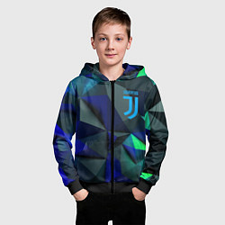 Толстовка на молнии детская Juventus blue abstract logo, цвет: 3D-черный — фото 2