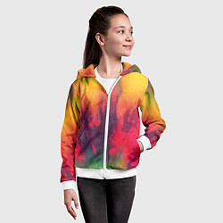 Толстовка на молнии детская Огненный тай дай, цвет: 3D-белый — фото 2