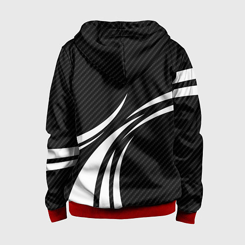 Детская толстовка на молнии Lexus - carbon line / 3D-Красный – фото 2