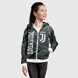 Толстовка на молнии детская Juventus dark green logo, цвет: 3D-белый — фото 2