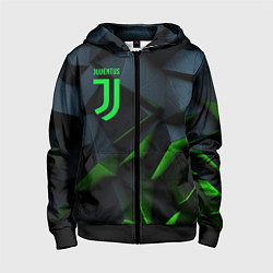 Детская толстовка на молнии Juventus black green logo