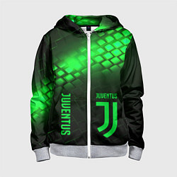 Толстовка на молнии детская Juventus green logo neon, цвет: 3D-меланж