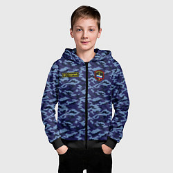 Толстовка на молнии детская Камуфляж охрана - Сергей, цвет: 3D-черный — фото 2