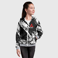 Толстовка на молнии детская Mitsubishi - белый пятна, цвет: 3D-меланж — фото 2