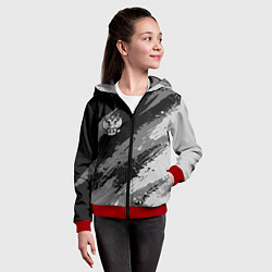 Толстовка на молнии детская Герб РФ - монохромный, цвет: 3D-красный — фото 2