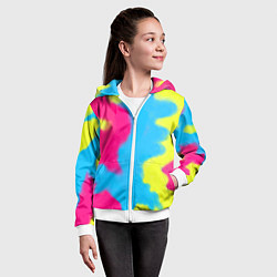Толстовка на молнии детская Тай-дай из фильма Барби, цвет: 3D-белый — фото 2