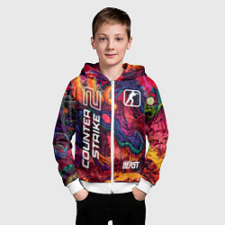 Толстовка на молнии детская CS 2 hyper beast, цвет: 3D-белый — фото 2