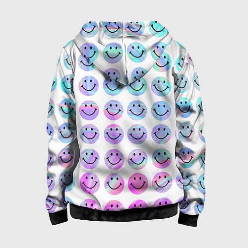 Детская толстовка на молнии Smiley holographic / 3D-Черный – фото 2