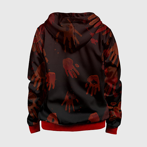 Детская толстовка на молнии Кровавые ладони / 3D-Красный – фото 2